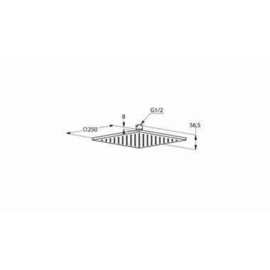 Kludi A-QA fejzuhany szögletes 250x250 mm, króm