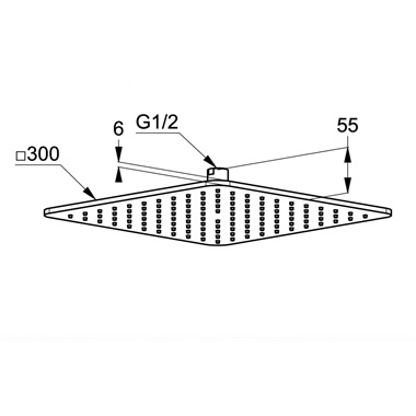 Kludi A-QA fejzuhany lekerekitett 300 mm
