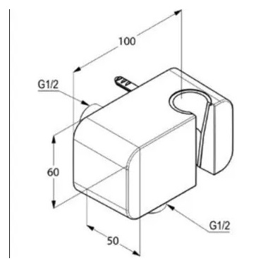 Kludi A-QA zuhanycsatlakozó kézizuhanytartóval króm
