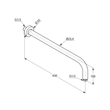 Kludi A-QA zuhanykar 40 cm, matt fekete