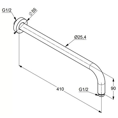 Kludi A-QA  zuhanykar matt fekete 40 cm
