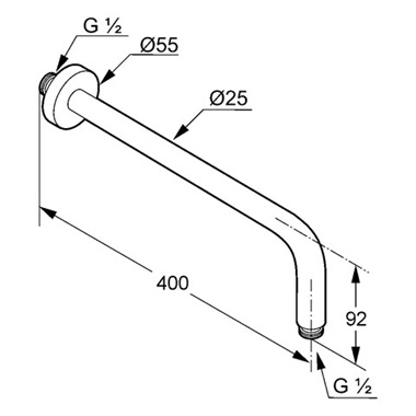 Kludi A-QA zuhanykar 40 cm, fehér, króm