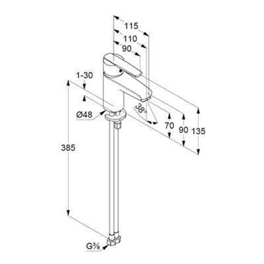 Kludi Active mosdócsaptelep 70 leeresztő nélkül