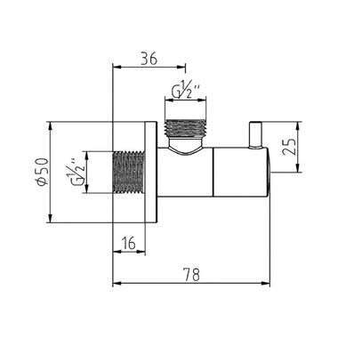 Kludi sarokszelep 1/2"-1/2" króm