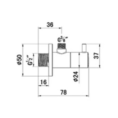 Kludi sarokszelep G1/2 × G3/8 × O10 mm kerámiabetétes