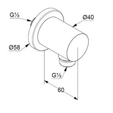 Kludi Nova Fonte Puristic gégecsőcsatlakozó, króm 
