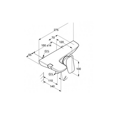 Kludi Amba egykaros kád-és zuhanycsaptelep