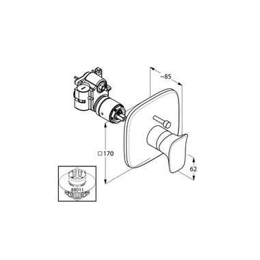 Klludi Amba süllyesztett kádtöltő-és zuhany csaptelep