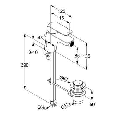Kludi Ameo egykaros bidé csaptelep króm