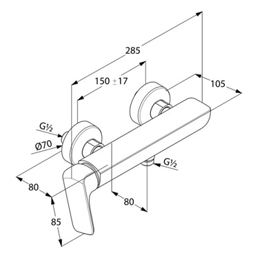 Kludi Ameo egykaros zuhanycsaptelep