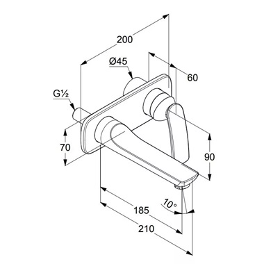 Kludi Balance falsík alatti mosdó csaptelep 2 lyukas fehér