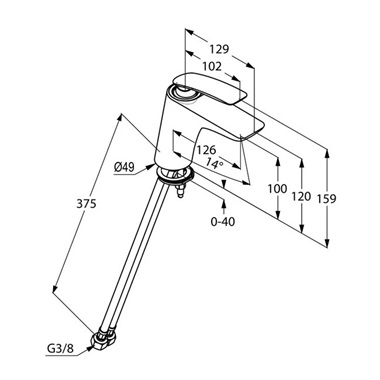 Kludi Balance egykaros mosdócsaptelep láncos fehér króm