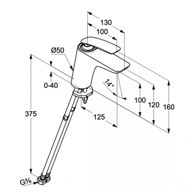Kludi Balance egykaros mosdócsaptelep láncos króm