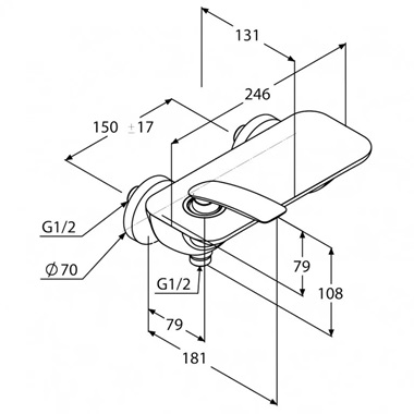 Kludi Balance egykaros zuhanycsap, fehér, króm