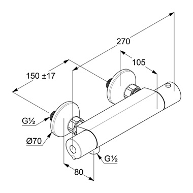 Kludi Basic termosztátos zuhanycsaptelep