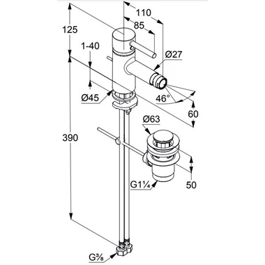 Kludi Bozz bidécsaptelep, króm