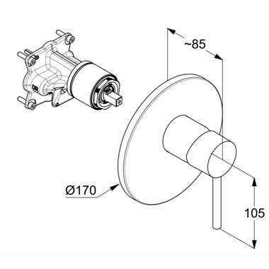 Kludi Bozz falsík alatti zuhanycsaptelep