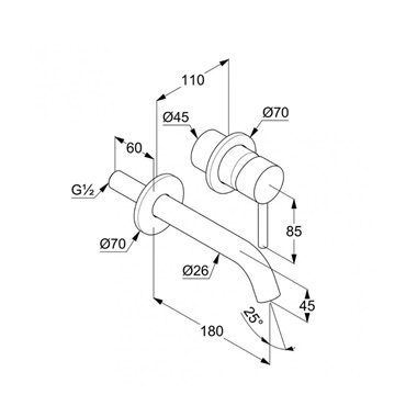 Kludi Bozz falsík alatti mosdó csaptelep 2 lyukas, arany