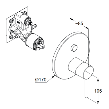 Kludi Bozz falsík alatti kád és zuhanycsap, matt fehér