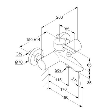 Kludi Bozz kádtöltő- és zuhanycsap, arany