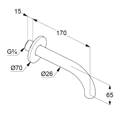 Kludi Bozz kádbefolyó 160 mm, matt fekete