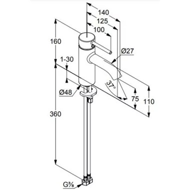 Kludi Bozz egykaros mosdócsaptelep, matt fekete