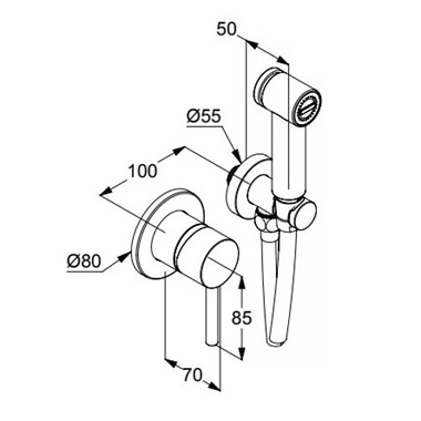 Kludi Bozz higiéniai szett falsík alatti