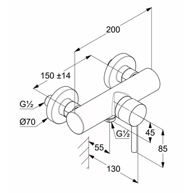 Kludi Bozz zuhanycsaptelep, króm