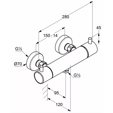 Kludi Bozz termosztátos zuhanycsaptelep