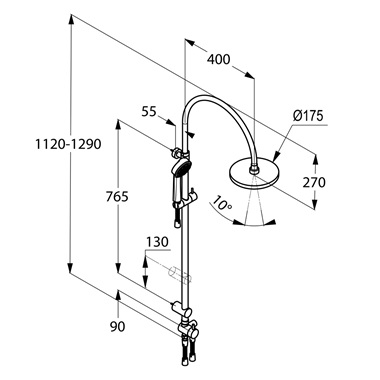 Kludi Zenta Dual Shower System Zuhanyrendszer csaptelep nélkül
