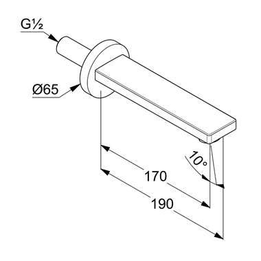 Kludi Zenta SL kádbefolyó 170 mm, króm