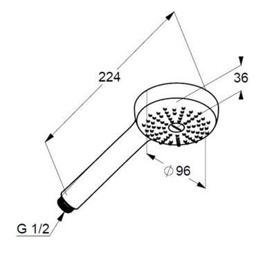 Kludi Logo kézizuhany 1 funkciós, króm 