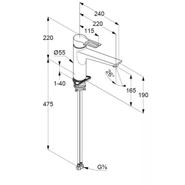 Kludi Mix egykaros mosogató csaptelep, króm