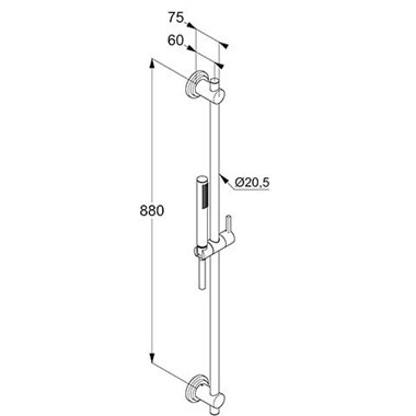 Kludi Nova Fonte Classic zuhanyszett 1funkciós 90 cm, króm