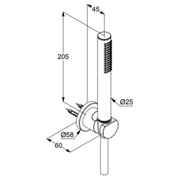 Kludi Nova Fonte Puristic fali kád szett kézizuhannyal 1 funkciós, fekete