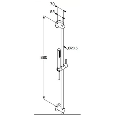 Kludi Nova Fonte Puristic zuhanyszett 1S 90 cm  matt fekete