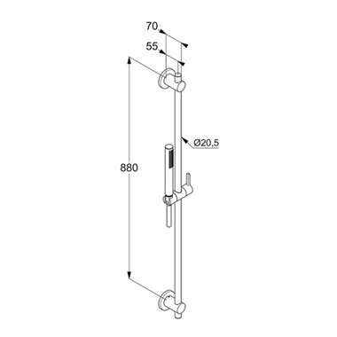 Kludi Nova Fonte Puristic zuhanyszett 1 funkciós, 900 mm, szálcsiszolt arany 
