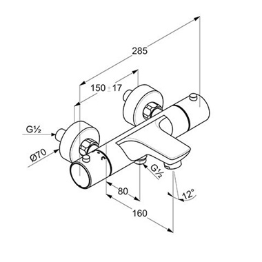 Kludi Objekta termosztátos kádcsaptelep króm