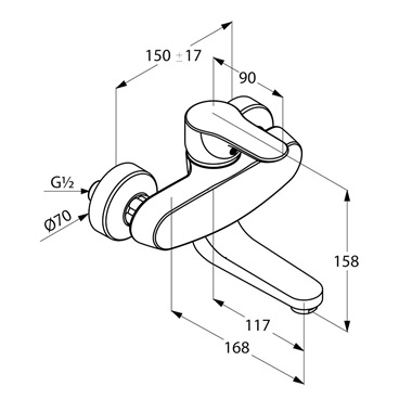 Kludi Objekta mosgató csaptelep rövid kifolyóval króm