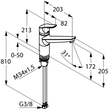 Kludi Objekta bajonettzáras mosogatócsaptelep