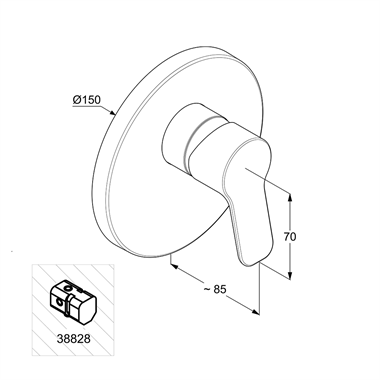Kludi Pure&Easy falsík alatti zuhanycsaptelep