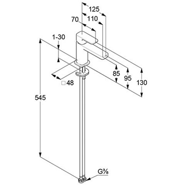 Kludi Renon mosdó csaptelep leeresztő nélkül 85 mm, matt fekete