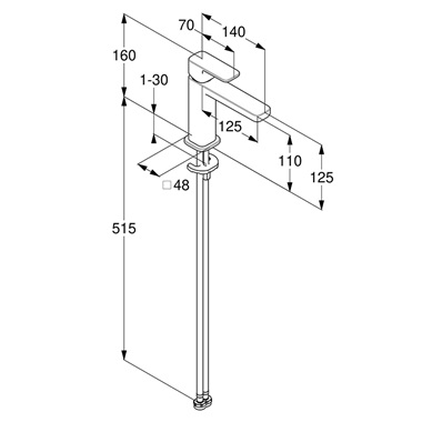 Kludi Renon mosdócsaptelep leeresztő nélkül 110 mm, króm
