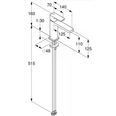 Kludi Renon mosdócsaptelep 110 leeresztőnélkül, matt fekete