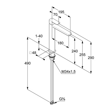 Kludi Renon magasított mosdócsaptelep leeresztő nélkül, króm