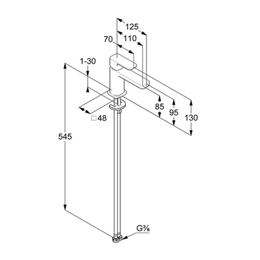 Kludi Renon mosdó csaptelep leeresztő nélkül, króm
