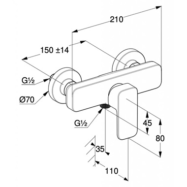 Kludi Renon egykaros zuhanycsaptelep, matt fehér