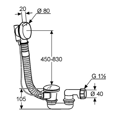 Kludi Rotexa 2000 le- és túlfolyó garnitúra