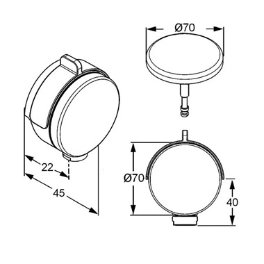 Kludi  Rotexa Multi be- le-és túlfolyógarnitúra