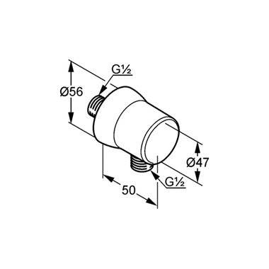 Kludi Sirena gégecső csatlakozóív visszafolyásgátlóval, kicsi